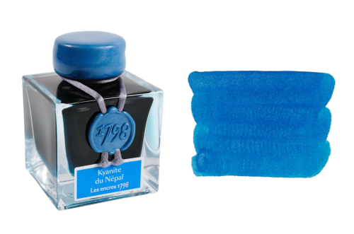 Чернила в банке Herbin Prestige 1798, 50 мл, Kyanite du N?pal Голубой с серебряными блестками