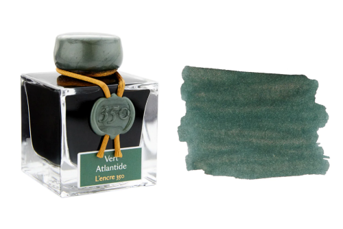 Чернила в банке Herbin Prestige 1798, 50 мл, Vert Atlantide Зеленый с серебряными и золотыми блестка