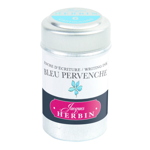 Набор картриджей для перьевой ручки Herbin, Bleu pervenche Голубой, 6 шт