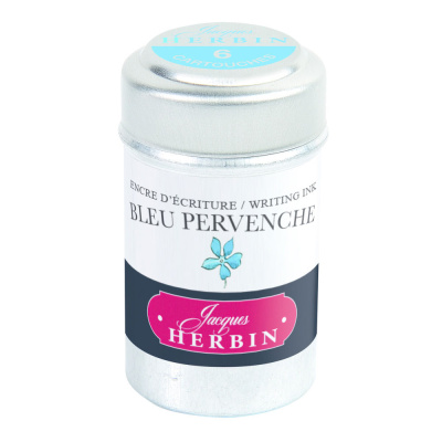 Набор картриджей для перьевой ручки Herbin, Bleu pervenche Голубой, 6 шт