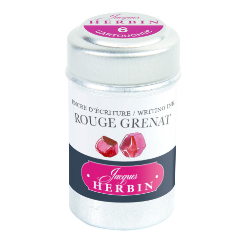 Набор картриджей для перьевой ручки Herbin, Rouge grenat Гранатовый, 6 шт