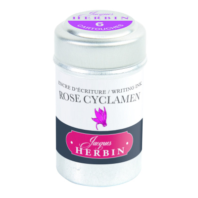 Набор картриджей для перьевой ручки Herbin, Rose cyclamen Розовый цикломен, 6 шт