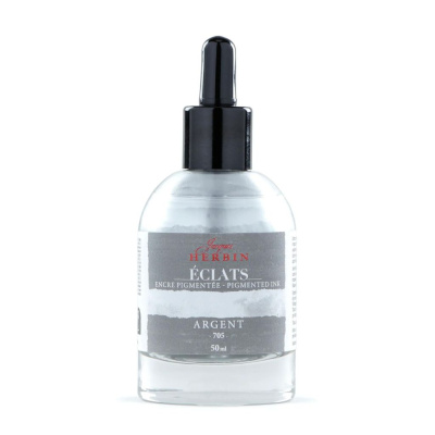 Акварельные чернила Jacques Herbin ?clats, 50 мл, Silver Серебряный