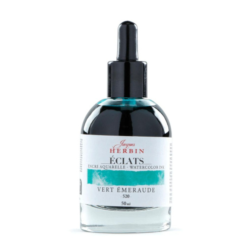 Акварельные чернила Jacques Herbin ?clats, 50 мл, Emerald green Изумрудный