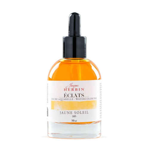 Акварельные чернила Jacques Herbin ?clats, 50 мл, Sunshine Yellow Желтый