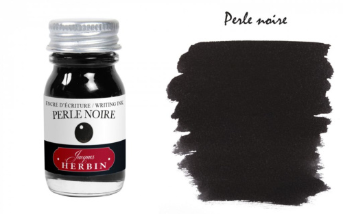Чернила в банке Herbin, 10 мл, Perle noire, Черный