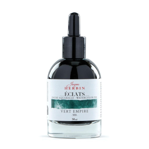 Акварельные чернила Jacques Herbin ?clats, 50 мл, Empire green Темно-зеленый