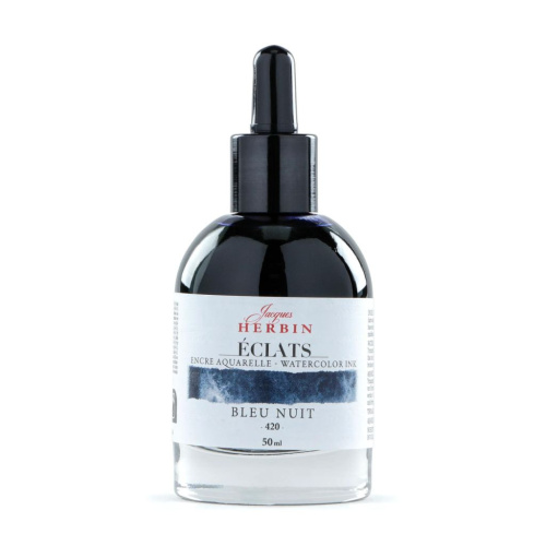 Акварельные чернила Jacques Herbin ?clats, 50 мл, Midnight blue Темно-синий