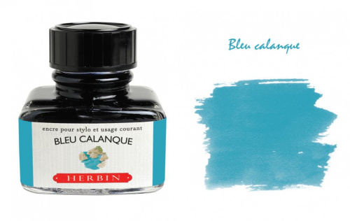 Чернила в банке Herbin, 30 мл, Bleu calanque, Аквамарин