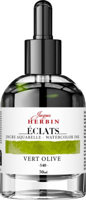 Чернила акварельные Jacques Herbin ?clats, 50 мл, Vert Olive Оливковый