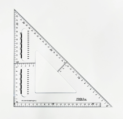Угольник с дополнительной разметкой PROLine 45гр 25см