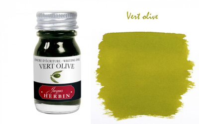 Чернила в банке Herbin, 10 мл, Vert olive, Оливковый