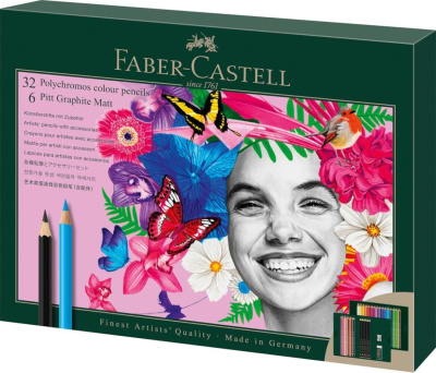 Набор художественных изделий Faber Castell "Polychromos & Pitt Graphite Matt ", 40 предметов