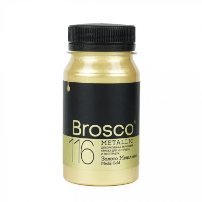 Краска декоративная Brosco 100 мл Золото Медальное