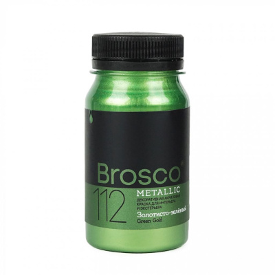 Краска декоративная Brosco 100 мл Золотисто-зелёный