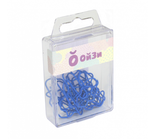 Скрепки фигурные Глобус машинка L40 мм, 12 шт., пластик. коробка, европодвес синяя