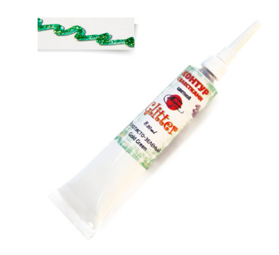 Контур универсальный Таир "Глиттер" 20 мл с блёстками Золотисто-зеленый