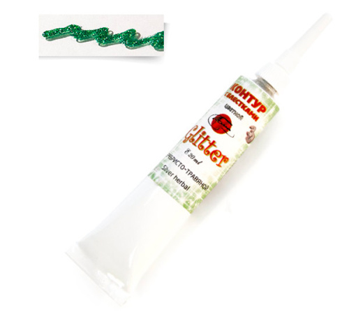 Контур универсальный Таир "Глиттер" 20 мл с блёстками Серебристо-травяной