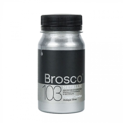 Краска декоративная Brosco 100 мл Старое серебро