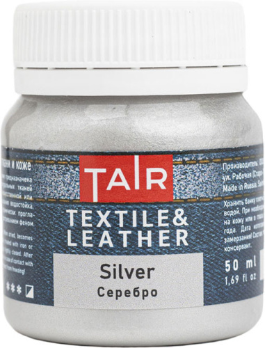 Акрил по ткани Таир 50 мл, Серебро