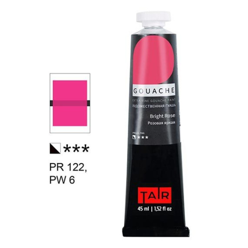 Гуашь Таир туба 45 мл, Розовая яркая