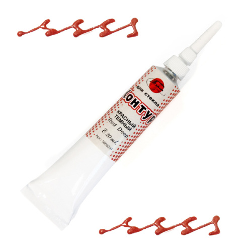 Контур по стеклу Таир 20 мл Красный темный