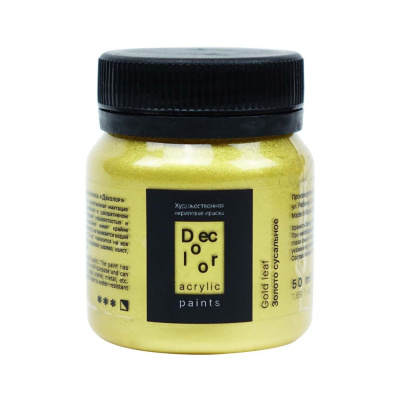 Акрил ТАИР "Деколор" 50 мл, Золото Сусальное