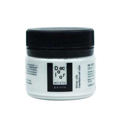 Акрил ТАИР "Деколор" 20 мл, Серебристый шёлк