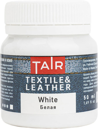 Акрил по ткани Таир 50 мл, Белая