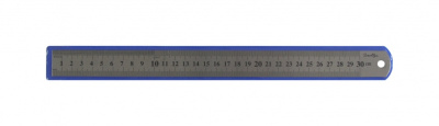 Линейка металлическая двухсторонняя Глобус 30 см.