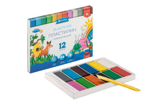 Набор пластилина Глобус "КЛАССИЧЕСКИЙ" 12 цветов