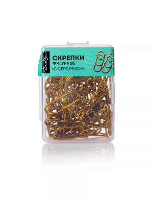 Скрепки фигурные Globus с сердечком 28 мм 50 шт., пластик.коробка, золотые