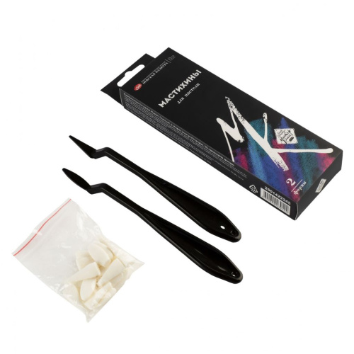 Набор мастихинов для пастели "Мастер-Класс", 2 формы (овал и треугольник), 20 сменных губок