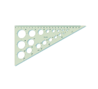 Угольник Koh-I-Noor 22 см с окружностями