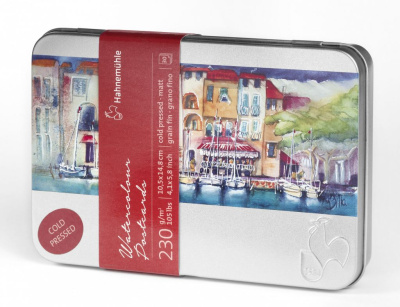 Набор открыток из акварельной бумаги Hahnemuhle, 230 г, 10,5х14,8 см, 30 л, среднее зерно, метал