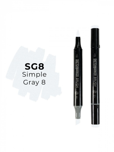 Маркер двухсторонний на спиртовой основе Sketchmarker Brush Цвет Простой серый 8