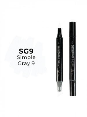 Маркер двухсторонний на спиртовой основе Sketchmarker Brush Цвет Простой серый 9
