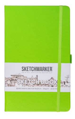 Блокнот для зарисовок Sketchmarker 13*21 cм 80 л 140 г, обложка Зеленый луг
