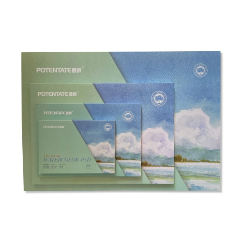 Альбом-склейка для акварели Potentate 20 л 300 г 100% хлопок, гладкое зерно