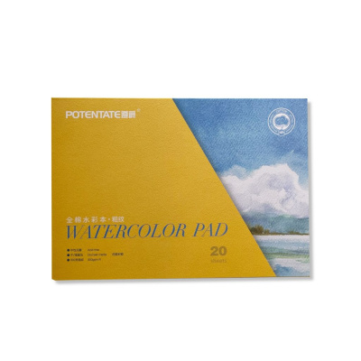 Альбом-склейка для акварели Potentate 19,5х27 см 20 л 300 г 100% хлопок, торшон