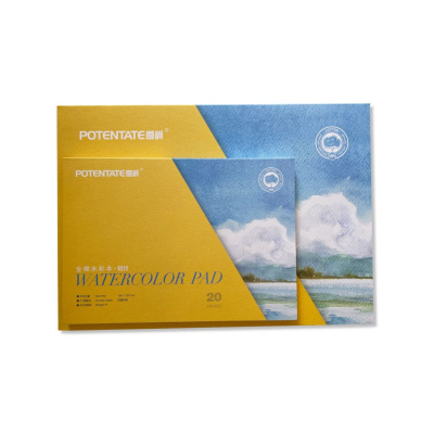 Альбом-склейка для акварели Potentate 20 л 300 г 100% хлопок, торшон