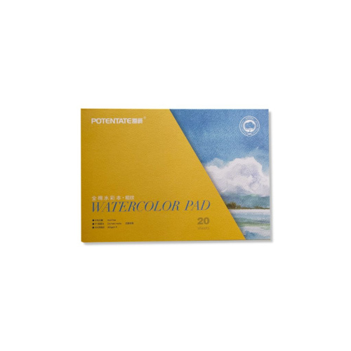 Альбом-склейка для акварели Potentate 13,5х19 см 20 л 300 г 100% хлопок, торшон