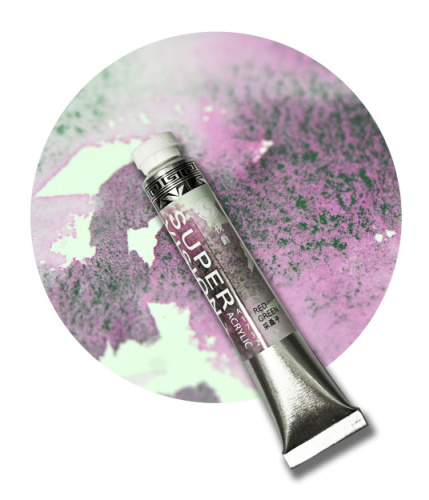 Акрил Super Vision с грануляцией "Acrylic layered" в тубе 8 мл S4 Red green