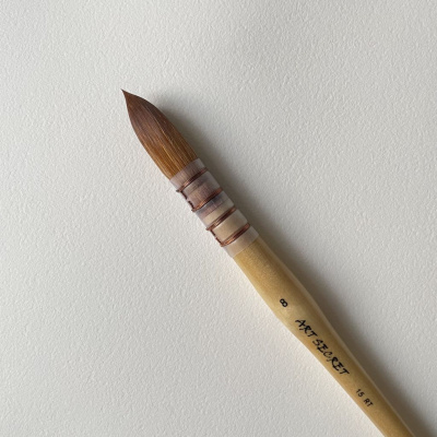 Кисть синтетика Taklon 8 Art Secret, короткая ручка, французское крепление, 15RT