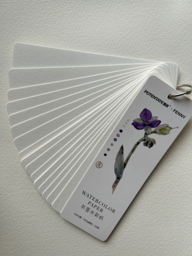 Закладка из акварельной бумаги на кольце Potentate 5x15 см 20 л 300 г, хлопок 100%, B