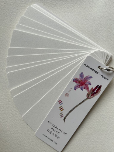 Закладка из акварельной бумаги на кольце Potentate 5x15 см 20 л 300 г, хлопок 100%, C