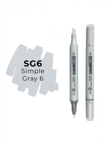 Маркер двухсторонний на спиртовой основе Sketchmarker Цвет Простой серый 6