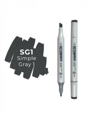 Маркер двухсторонний на спиртовой основе Sketchmarker Цвет Простой серый 1