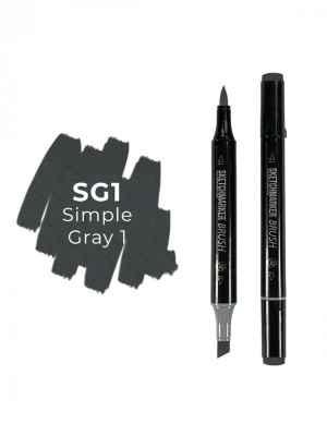 Маркер двухсторонний на спиртовой основе Sketchmarker Brush Цвет Простой серый 1