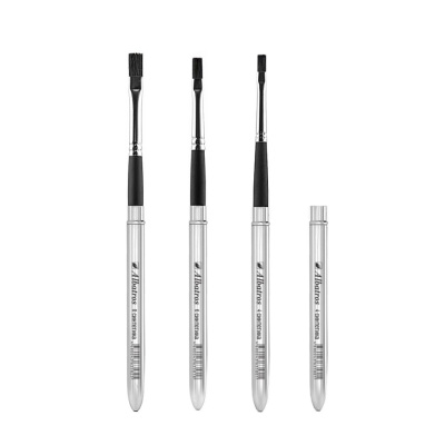 Кисть синтетика плоская Альбатрос в металлическом футляре